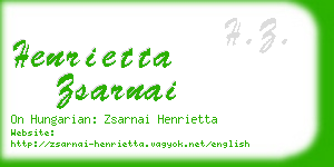 henrietta zsarnai business card